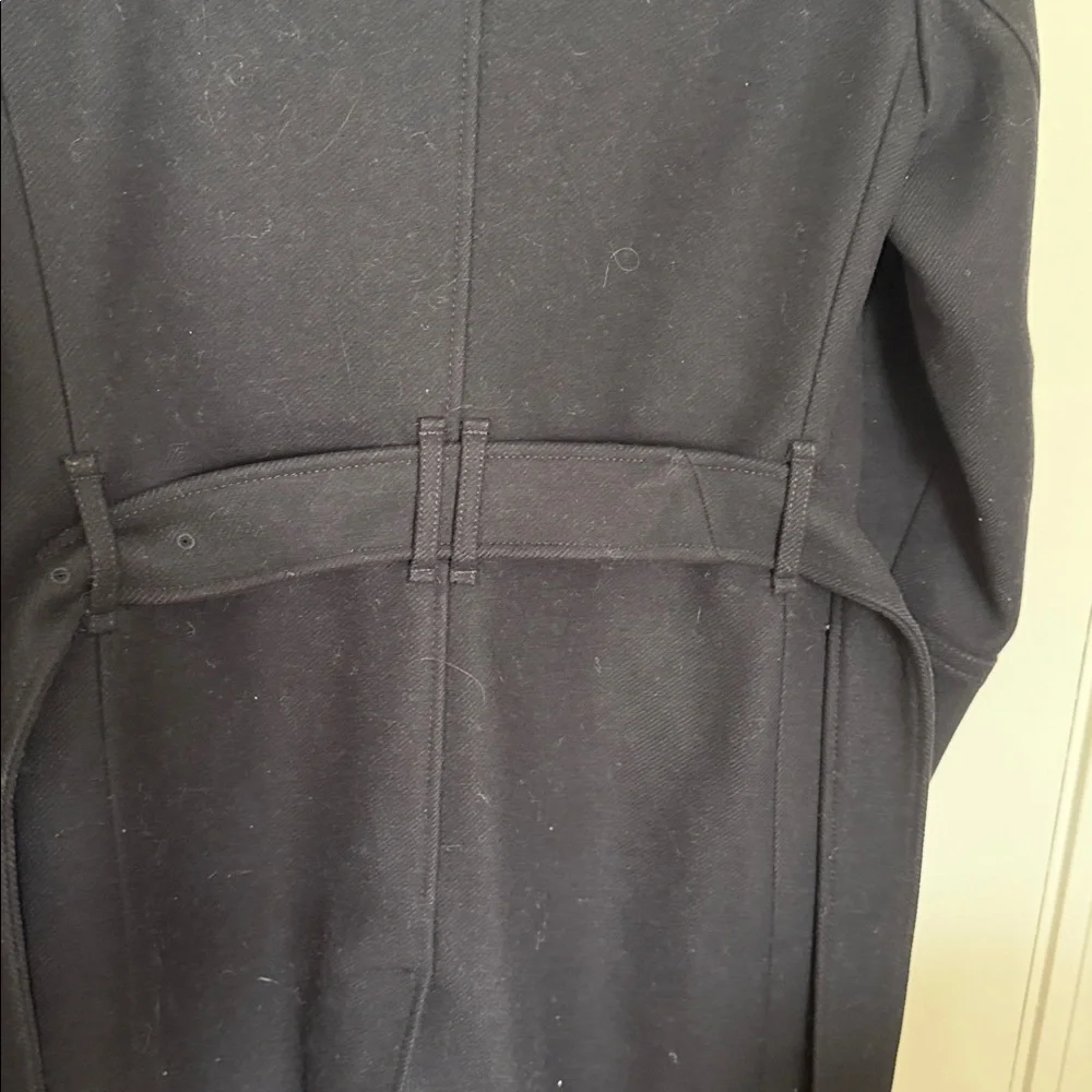 Burberry Black Wool Trench Coat with Epaulettes USA 6 - Picture 15 of 15